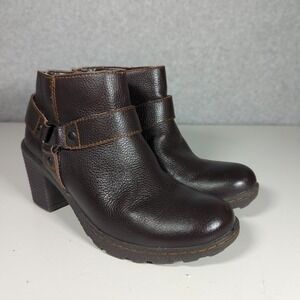 Bjorndal Blayden Harness Strap Cowboy Leather Booties 6M Women Brown Ankle Boots